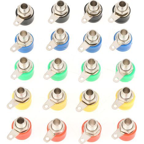 Prise banane en alliage électrique, 20 pièces, pratique à utiliser, bon amplificateur, équipement mécanique pour modèle de lampes d'instruments (1/5)