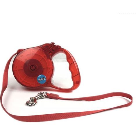 CORREA EXTENSIBLE TRANSPARENTE DE CORDON EN COLOR ROJO HASTA 8 KG 3 METROS  CORREA EXTENSIBLE DE CORDON DE 3 METROS PARA PERROS HASTA 8 KGS COLOR ROJO  OFERTA EXCLUSIVA