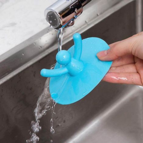 bouchon pour canalisation de douche Couvercle d'égout en Silicone, bouchon de vidange de douche, joli luminaire lit Bleu (1/5)