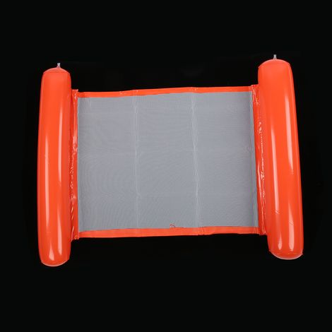 Matelas flottant gonflable plus grand et plus épais, hamac aquatique portable, chaise longue de piscine, photo d'été pour femmes et hommes, orange (1/5)
