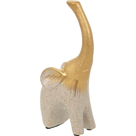 Elefante decoración de cerámica dorado 10x6,5x22 (1/5)