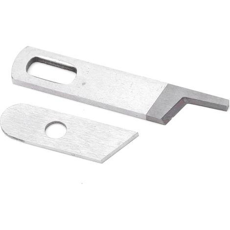 2 - Lame De Surjeteuse - Couteau Métallique - Acier Haute Résistance - Pour Coupe Tissu Précise - Compatible BL202 T-3 430 - Argent - 4x0.6cm Et 2.5x0.6cm