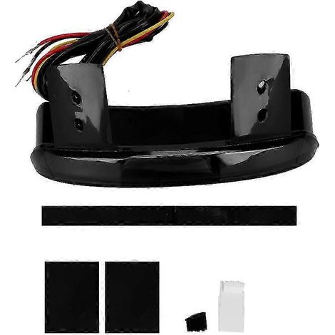 Feu arrière LED pour moto, feu stop, accessoire, lampe modifiée transparente (fumée) (1/3)
