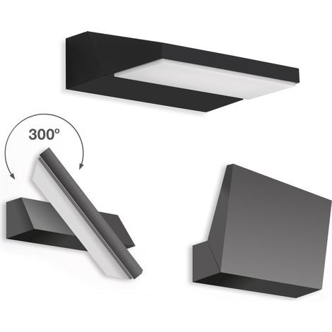 Aplique de pared LED para exteriores de 10 W - con iluminación hacia arriba o hacia abajo - 2 en 1 - negro - para fachada (1/5)