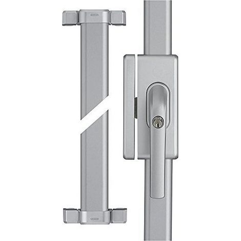 Verrou Supplémentaire Fenêtres FOS650 AL0145 - Serrure à Barre avec Cylindre Poussoir, à Verrouillage Identique - Niveau de Sécurité 10 - 73018 - Argent (1/5)