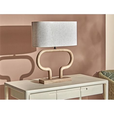 Demeter Tischlampe aus Naturholz. Toffee 40 cm. 55 x 12 x 40 cm (1/3)