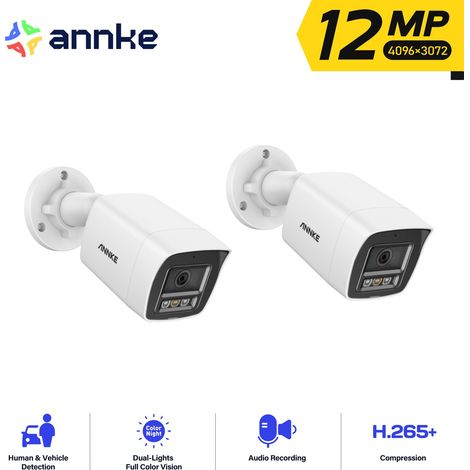 ANNKE 12MP Cámara de seguridad exterior visión nocturna a color detección de movimiento acceso remoto (1/5)