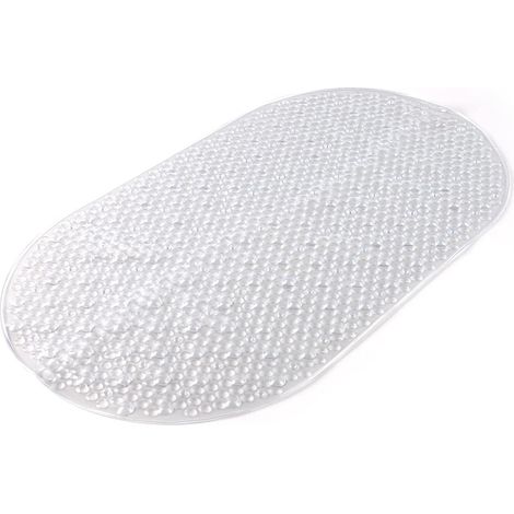Tapis de Bain antidérapant avec ventouses, Dimensions : 39 x 69 cm, Finition Transparente, Design R&S, Lavable en Machine, 2 Ans (1/3)