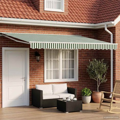 Toldo Retráctil Eléctrico Verde y  4,5 x 3 m