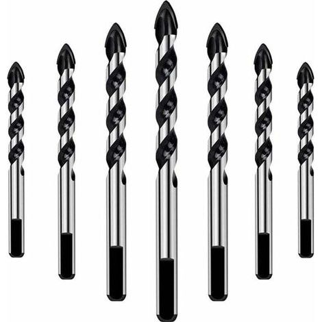Jeu de 7 forets pour carrelage, verre, béton, pierre, brique, carrelage, céramique et miroirs (3mm 4mm 5mm 6mm 8mm 10mm 12mm) (1/5)