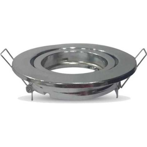 Portafaretto incasso alluminio rotondo orientabile gu10-gu5.3 mod. Vt- 7227 sku 3471 cromato