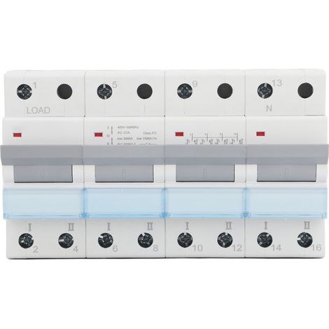 Commutateur de transfert manuel double puissance 400vac, montage sur Rail DIN, disjoncteur à verrouillage simple face, 4P MTS 125A (1/5)