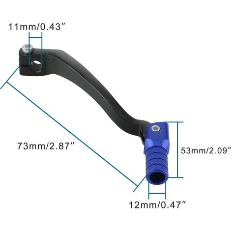 Black lever with blue head, motorcycle gear shifter, gear selector, Bosuer, J-5, T6, K6, Kvis NC250 (1/4)