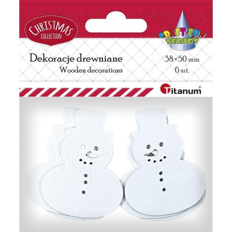 Pupazzi di neve in legno traforato, 6 pezzi