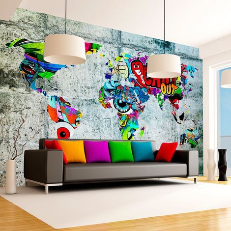 Papier Peint "Map Graffiti" 70 x 100 cm (1/2)