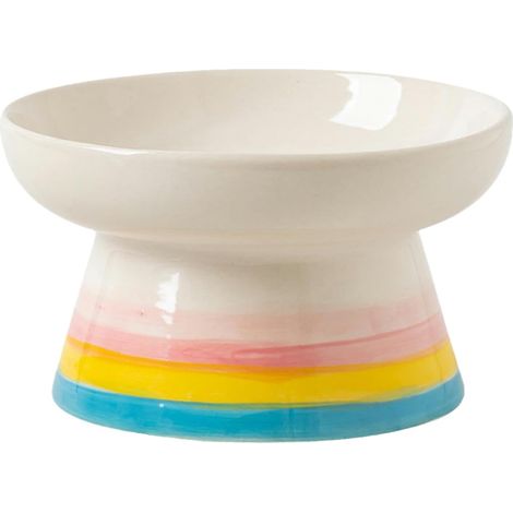 Ceramic high Legged pet cat Bowl with Oblique Mouth Protection for Cervical vertebrae, cat and Dog Rice Bowl-Style 1 (1/5)