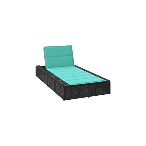 Transat avec coussin flottant noir résine tressée (1/5)