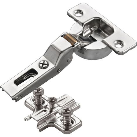2 x Salice Topfband Serie 700 mit Dämpfer im Topf 110° Bohrbild T52 Mittelanschlag inkl. Kreuz-Montageplatte Höhe 6 mm mit vormontierten Euroschrauben, Langlochverstellung Möbelscharnier von SOTECH (1/5)