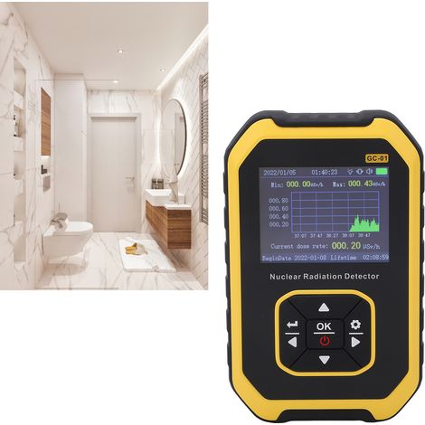 Compteur Geiger GC-01, détecteur de rayonnement nucléaire, dosimètre personnel professionnel GM Marble à ionisation par rayonnement radioactif avec alarme, affichage du dosimètre à rayons X β-γ (1/5)