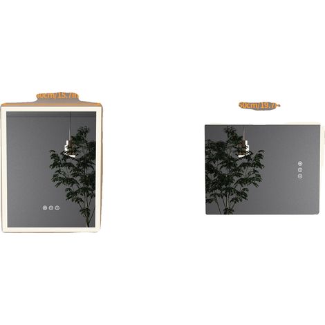 Specchio da bagno con controllo touch, design impermeabile, 15,7 x 19,7 pollici (1/2)