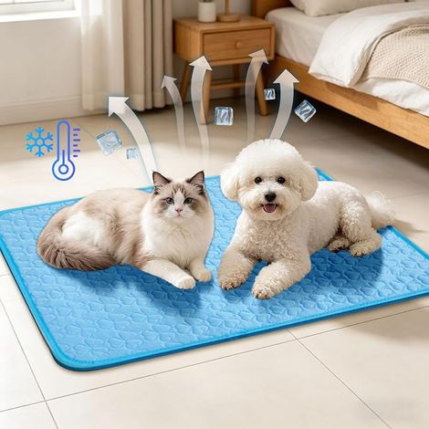Générique Tapis Rafraichissant pour Chats et Chien Matelas Refroidissant Non Toxique Tapis Fraicheur pour Animaux de Compagnie Matelas Refrigerant Étanche et Facile à Nettoyer 55 x 70 cm (1/5)