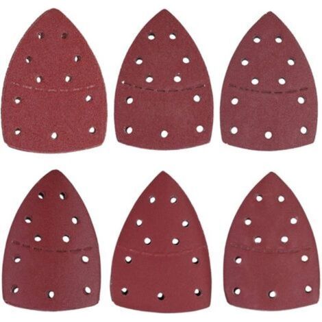 60 pièces papier de verre de souris, 11 trous de papier de ponceuse de détail feuilles de ponçage de papier abrasif de paume séparées 140x140x100mm(120Grit) (1/5)