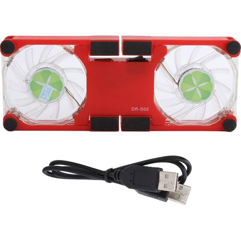 Support pour ordinateur portable pliable, ventilateur de refroidissement USB portable léger avec support antidérapant (Rouge) (1/5)