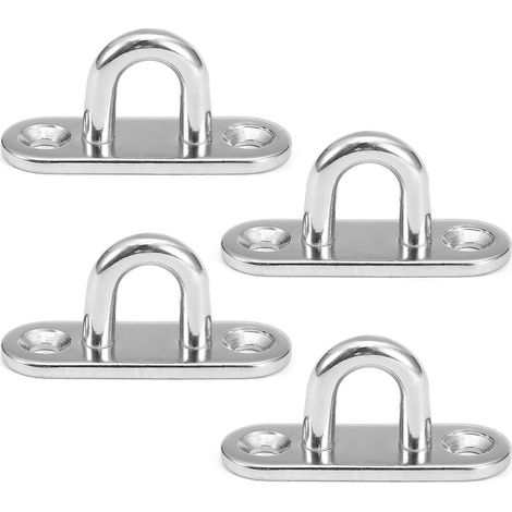 Set mit 4 Ösenplatten aus Edelstahl zum Aufhängen von Hängematten und Stühlen, multifunktionale Wandhalterung
