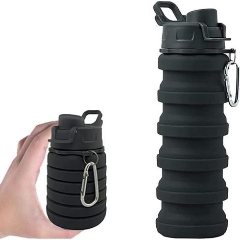 1 Bouteille d'eau pliable, 500 ml, Silicone, Anti-fuite, Sans BPA, Voyage (1/4)
