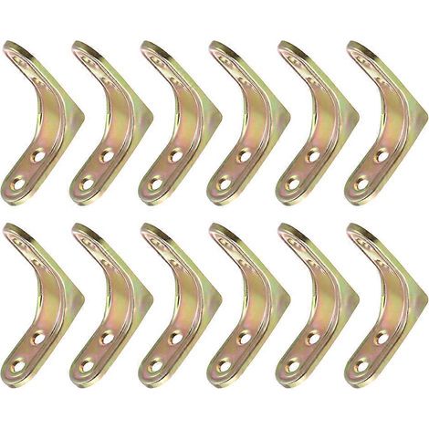 Équerre de renfort en L, fixation d'angle métallique, support de charge lourde, compatible avec les lits, 8,2 x 8,2 x 2,3 cm, lot de 12 (1/5)