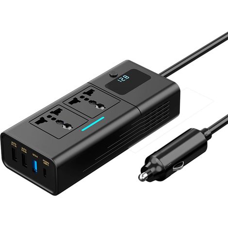 Convertisseur de courant de voiture DC 12 V vers 220 V avec 4 ports USB pour convertisseur de prise de courant portable 200 W (1/5)