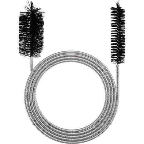 Brosse de nettoyage flexible à double tête, brosse de nettoyage multifonctionnelle souple de 155 cm, brosse de nettoyage en acier inoxydable pour tuyaux à orifices de drainage étroits. (1/5)