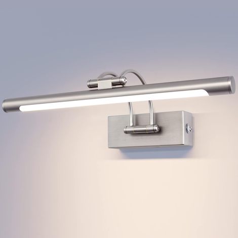 1 Applique Murale LED 40cm Bras Pivotant 270 Degrés Variation Continue Acier Inoxydable Salle de Bain Miroir