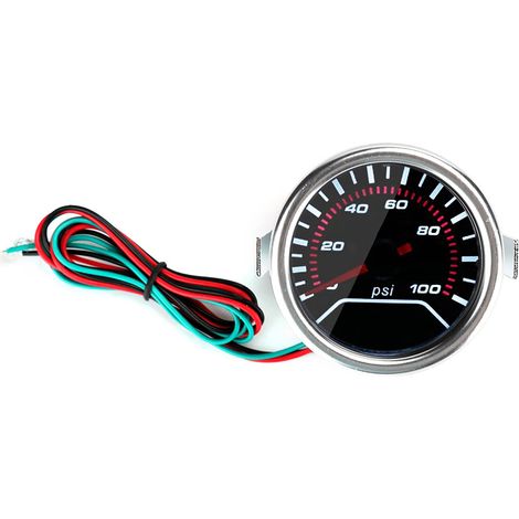 Manomètre de pression d'huile General Motors 52 mm (2 pouces), testeur de pression 0-100 PSI, instrument numérique 12 V, lumière blanche (1/5)