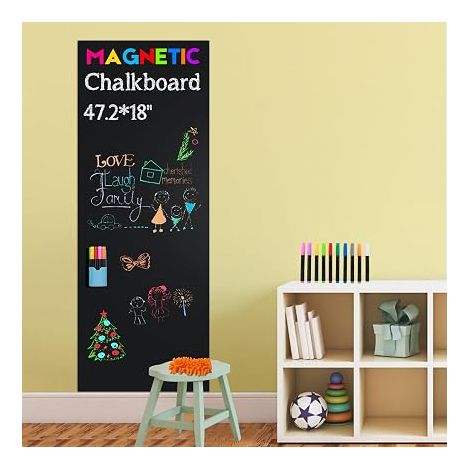 Magnetic Adhesive Board 120 x 46 cm with Liquid Chalk Markers (1/5)