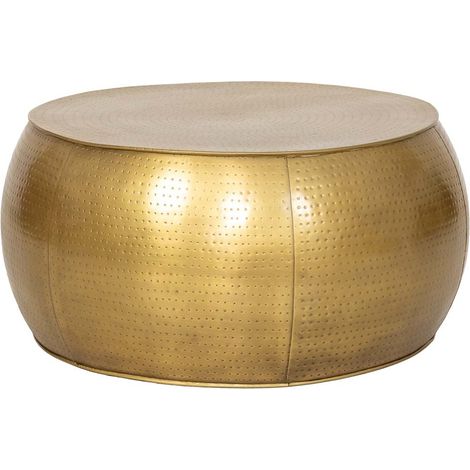 Mesa de centro de metal dorada 80x80x45h cm