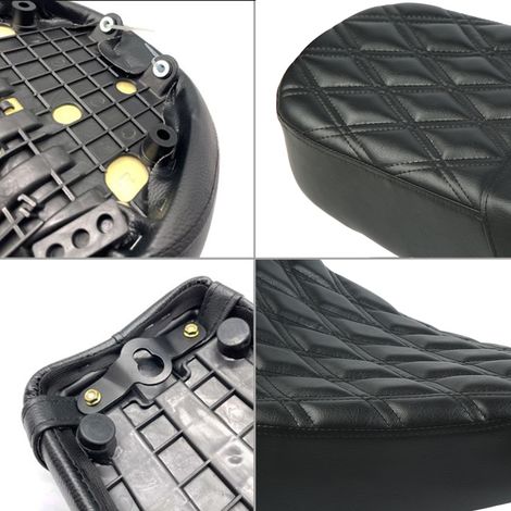 Motorradsitzmodifikation für Honda Rebel CMX300 500 2017-2022 (einteiliger Sitz, schwarz), Rautenmuster + Rautenmuster (übergewichtig) (übergroß). (1/5)