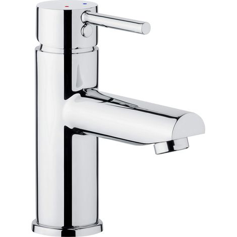 Robinet mitigeur monocommande en laiton chromé pour lavabo de salle de bain (1/4)