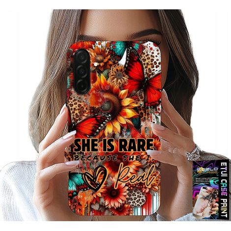 Custodia per Samsung Galaxy A56 5G - SHE IS rare, girasoli, fiori, farfalle (1/5)