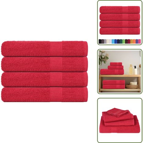 vidaXL Saunatücher 4 Stk. Rot 80x200 cm 360 g/m² 100% Baumwolle (1/5)