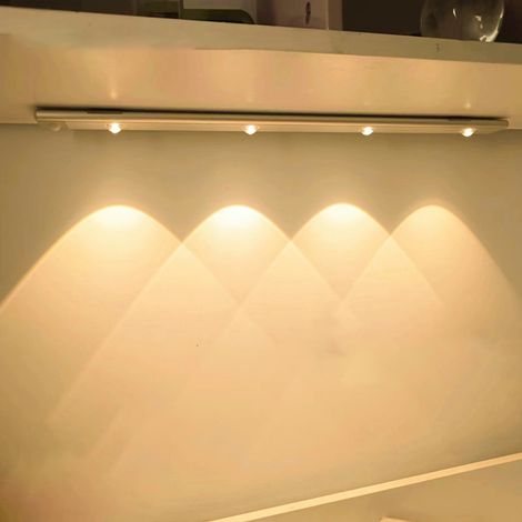 Lampe LED ultra-mince pour placard, intelligente, rechargeable sans fil, avec détecteur de mouvement, 20 cm / 7,9 pouces, noire (1/5)