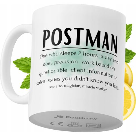 Lustige Kaffeetasse mit witzigem Textdesign für Postboten – ideal für Geburtstage, Namenstage und Feiertage. Hochwertige Tasse für besondere Anlässe, ob zu Hause, im Büro oder bei der Arbeit. Farbe: W