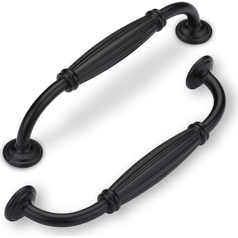Schwarzer Küchenschrankgriff, 96 mm Lochabstand, 6-teiliges Set Küchenschrankgriffe, Möbelgriffe, Küchenschubladengriffe (1/5)