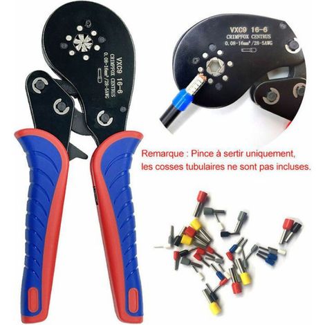 Pince À Sertir - Capacité 0 08 À 16 Mm² - Pour Cosses Tubulaires - Usage Électronique Automobile - 1 Pièce (1/4)