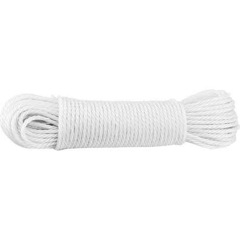 20 m Nylon Corde Cordes Corde À Linge Jardin Camping À L'extérieur Corde Tout Usage pour Le Jardinage l'agriculture(Blanc) (1/5)