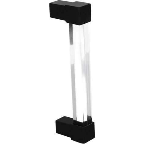 Poignées d'armoire de cuisine en cristal acrylique, poignées de placard, points 128 noirs (1/5)