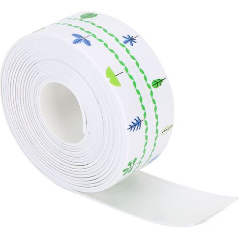 PVC-Dichtungsstreifen, wasserdicht, selbstklebend, für Herdplatten und Toiletten, geeignet für Küche und Bad (Doppelreihe, 38 mm x 3,2 m) (1/5)
