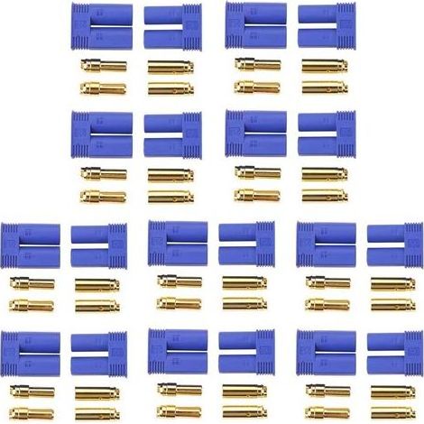 10 Paire EC5 Banana Fiche Dispositif Femelle Mâle Bullet Gold Connecteur pour RC ESC LIPO Hélicoptère Batterie (1/5)