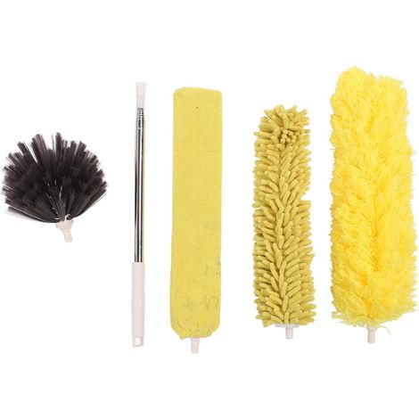 Microfibre Duster avec pôle d'extension télescopique 4 têtes Brosse d'araignée plitable Meubles réutilisables réutilisables pour Le Plafond des Cas de Ventilateur de Plafond Stores (1/5)