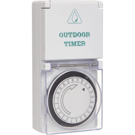 Programmatore giornaliero da esterno presa temporizzata con spina e presa 16A timer a disco IP per carichi fino a 3500W Proxe (1/5)